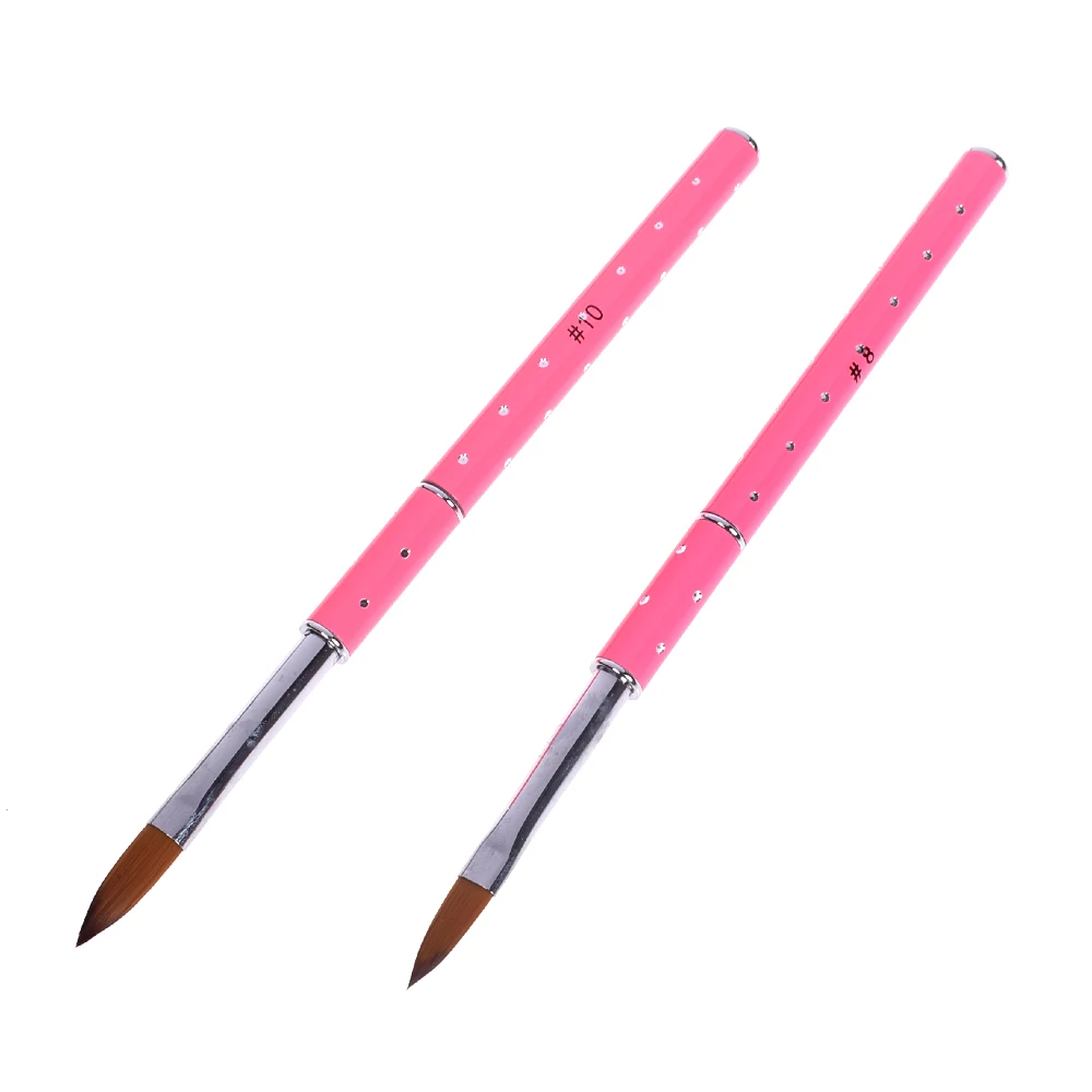 

1 Pc Nail Art Acrylic Brush Metal Handle with Diamond Hair Pencil UV Gel Drawing Painting Nail Liner Brush Pen Manicure Tools