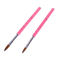 1 pc nail art acrylic brush metal handle with diamond hair pencil uv gel drawing painting nail liner brush pen manicure tools