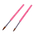 Акриловая кисть для нейл-арта, 1 шт., металлическая ручка с бриллиантовым карандашом для волос, для рисования УФ-гелем, подводка для ногтей, инструменты для дизайна ногтей