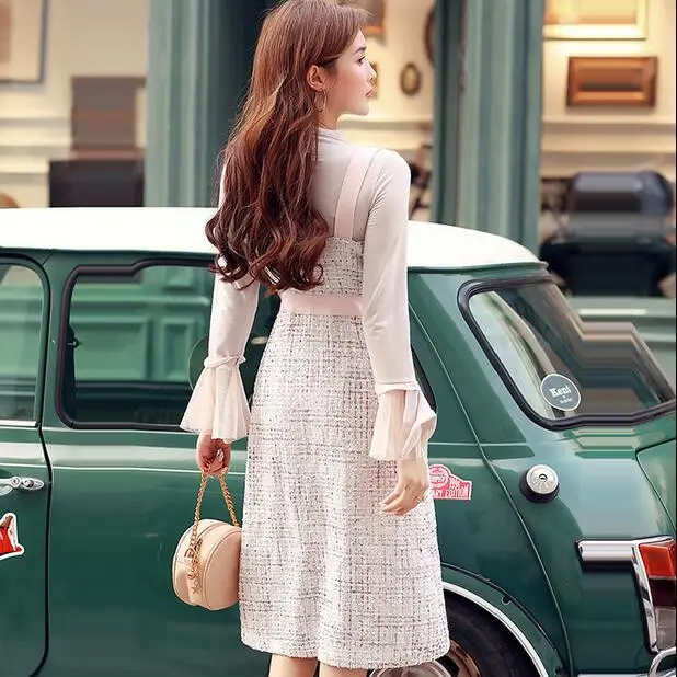 Взлетно-посадочной полосы твид платье на бретельках 2020 осень-зима Для женщин