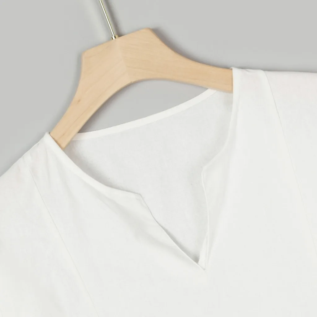 Рубашка мужская мешковатая из смеси хлопка однотонная блузка с рукавом три