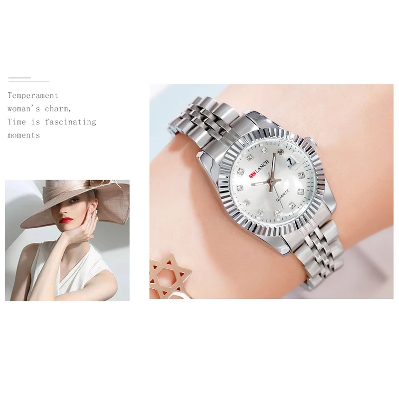 Couple Watches Top Luxury Brand Business Quartz Wristwatches Calendar Clock Stainless Steel Strap Relogio Masculino Men Women