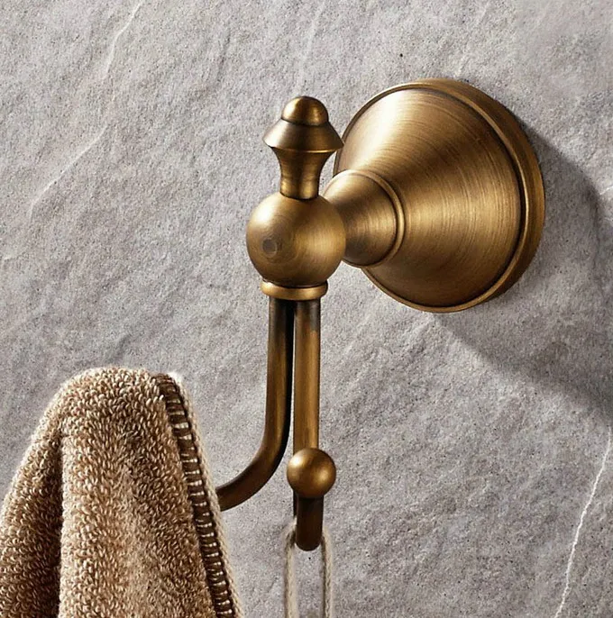 Towel Hook(2) Настенный старинный ретро античный латунный набор аксессуаров для ванной комнаты, аксессуары для ванной комнаты, вешалка для полотенец aset019 - Цвет: Towel Hook(2)