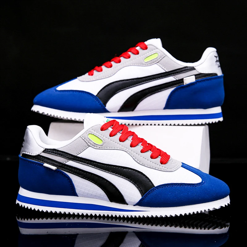 

Мужская Спортивная повседневная обувь, модная обувь из искусственной кожи, уличные удобные кроссовки на плоской подошве для весны и осени