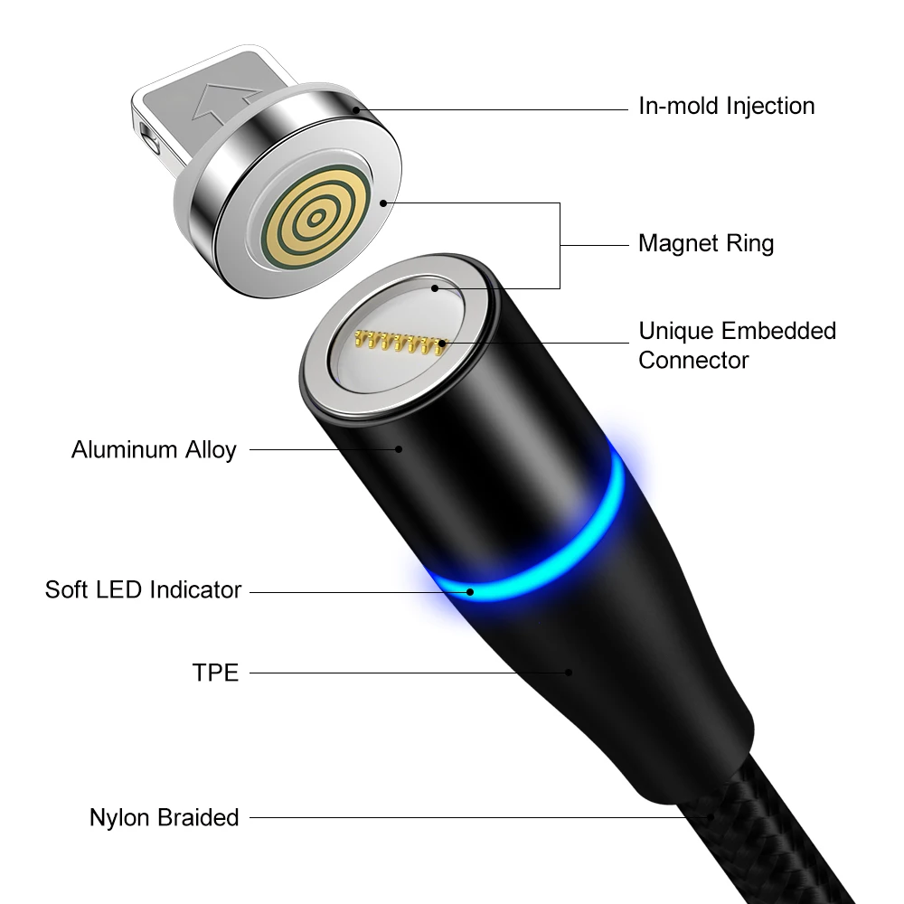 Кабель Micro USB Type C с магнитным зарядным устройством кабель для быстрой зарядки