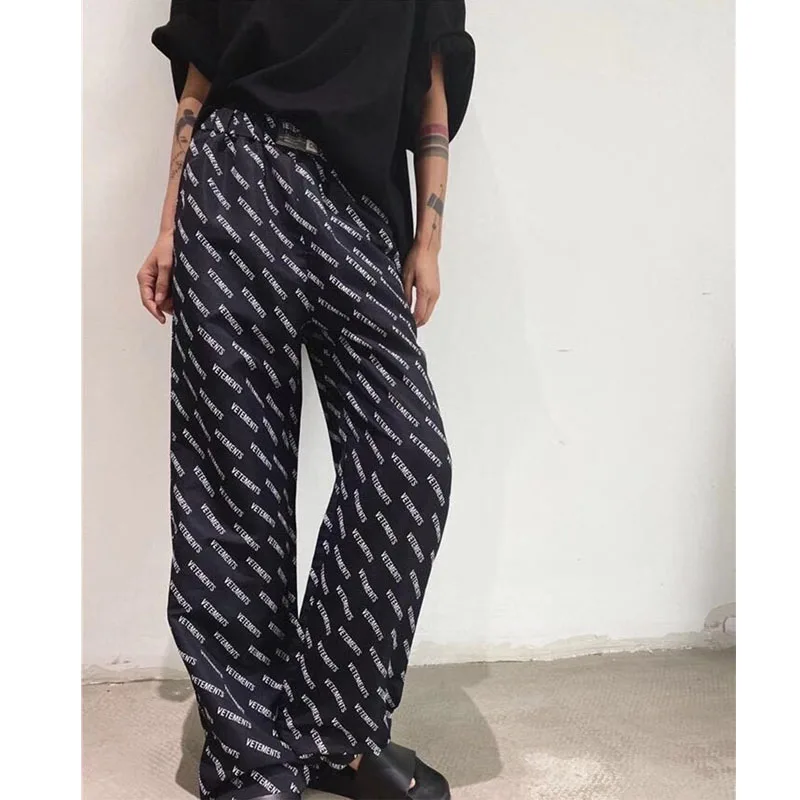 

20SS VETEMENTS Straight pants Men Women 1:1 High Quality Vetements Logo Print pants Fashion VTM Trousers