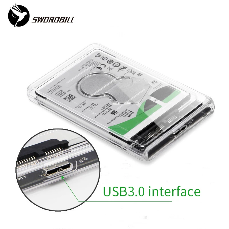 Корпус для внешнего жесткого диска прозрачный HDD чехол 3 SATA к USB 2 5 USB3.1 GEN2 TYPEC бокс
