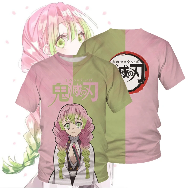 

Футболка унисекс с коротким рукавом, аниме «рассекающий демонов», свободного покроя, топы для косплея, повседневный принт для взрослых и де...