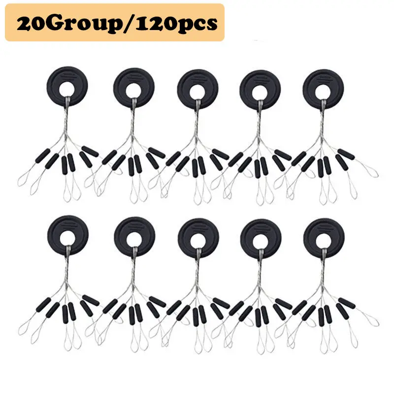 

20Group 120pcs/set Tackle Space Bean Not To Hurt The Line Vertical Beans Rod Clip/o-shaped Fishing Accessories