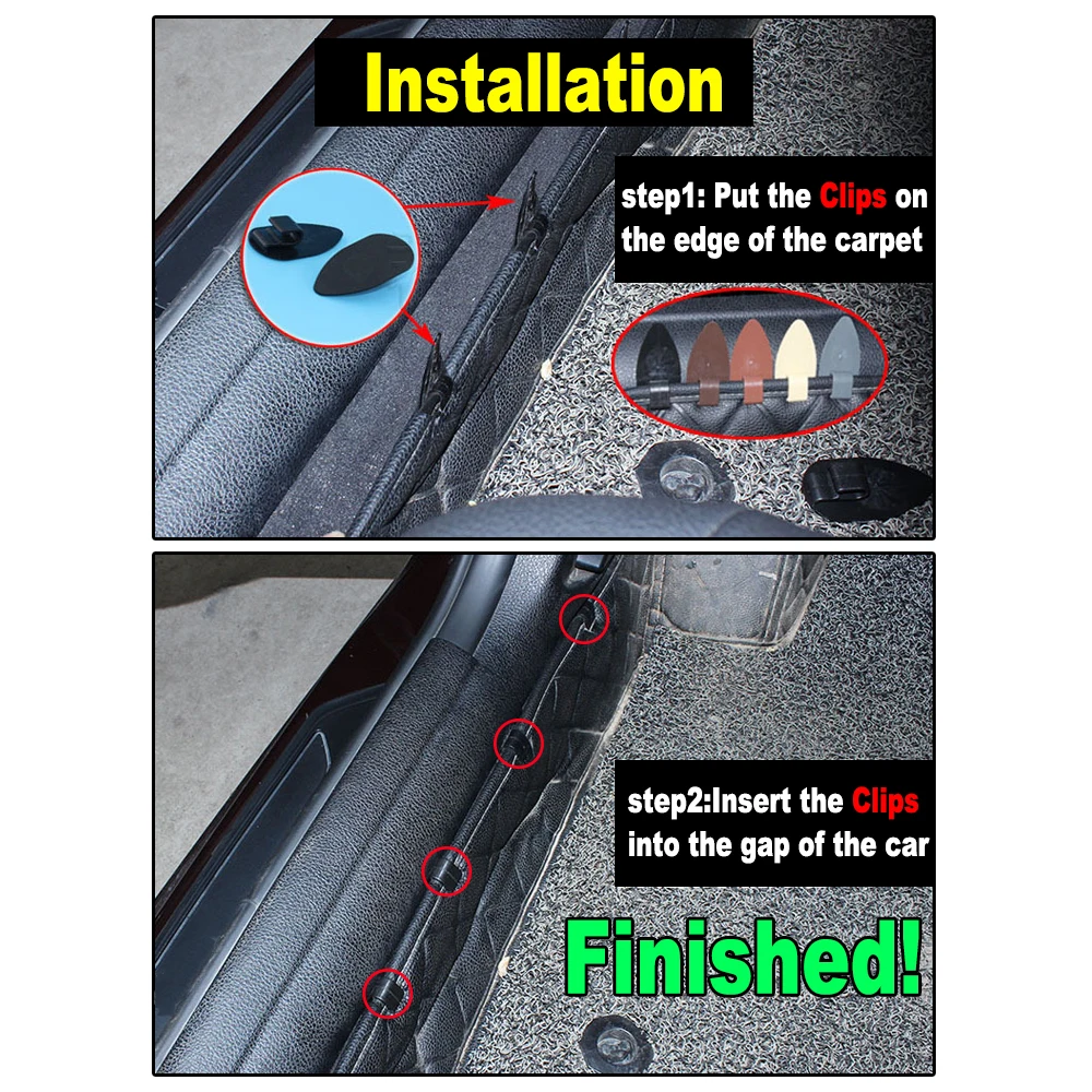 8 шт универсальные автомобильные коврики противоскользящие зажимы черный