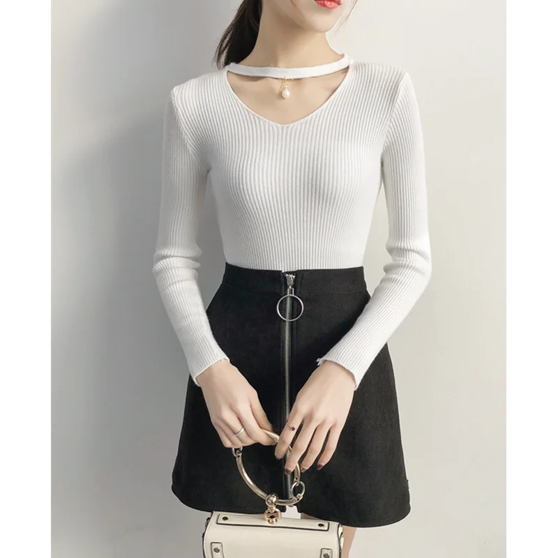 Шикарные женские свитера 2021 зимние топы свитер с V-образным вырезом женский