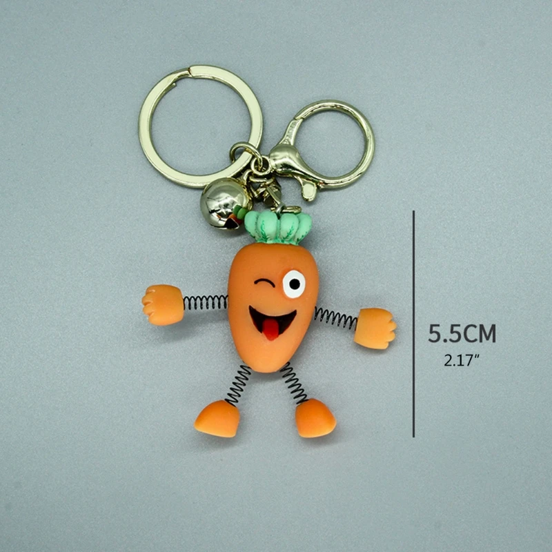 

Cartoon Funny Spring Radish Carrot Keychain Bag Decoration Pendant Car Key Ring Women Men Jewelry Gift
