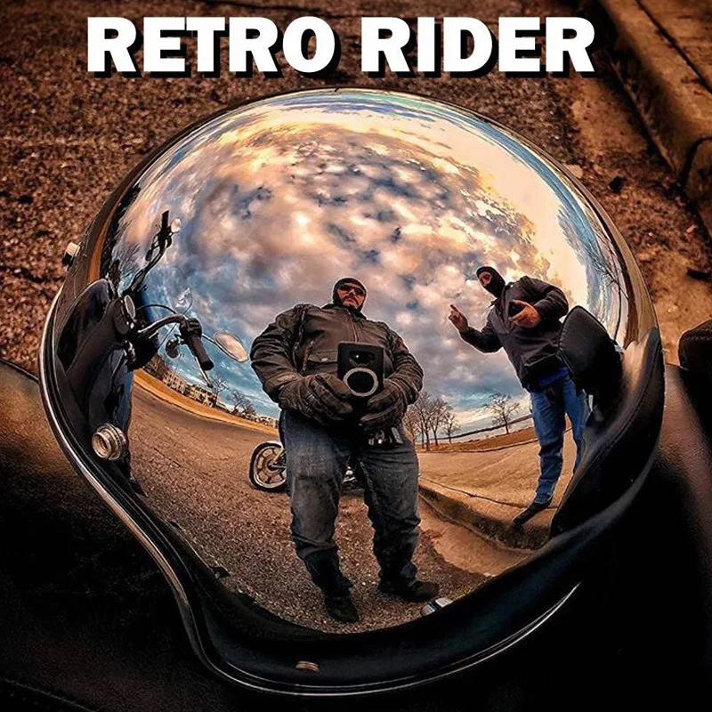 Mirror Silver Motorcycle Helmet Chrome Casco Capacete Riding 3/4 Open Face Vintage Motocross Racing Helmets | Автомобили и