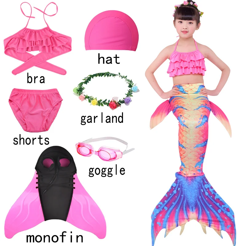 Женский летний пляжный костюм русалки женский купальник с хвостом и Ластами -