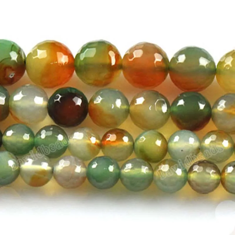 Стандартная цена 16 дюймов натуральный камень граненый Павлин агат круглые