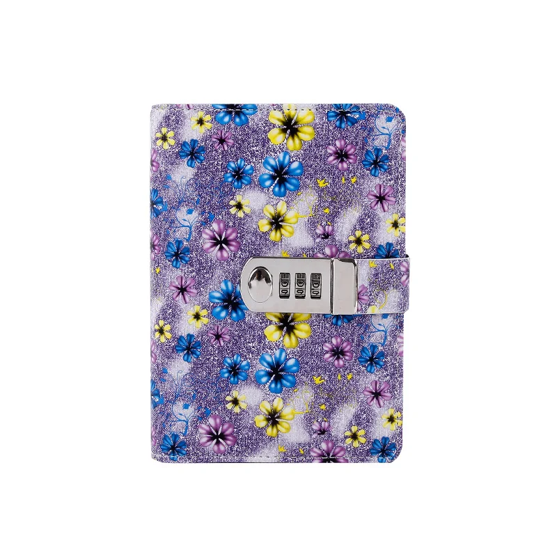 

A6 Binder Spiral Notebooks Journals Planner Password Agenda Stationery Colorful Diary With Lock Note book for School Supplies