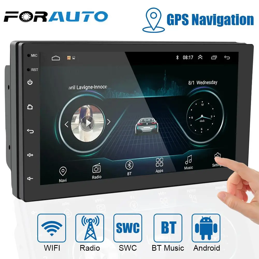 

Мультимедийный видеоплеер, Автомобильная Мультимедийная система на Android 10,0, с Bluetooth, Wi-Fi, GPS, 7-дюймовым сенсорным HD экраном, типоразмер 2 Din