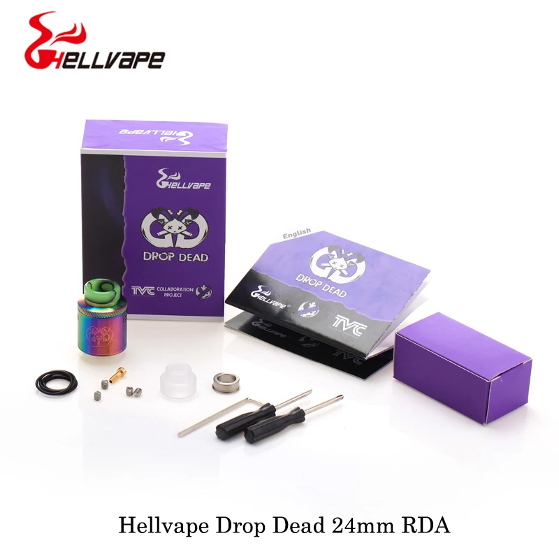 Электронная сигарета helvape Drop Dead 24 мм RDA с полимерным наконечником одна/двойная