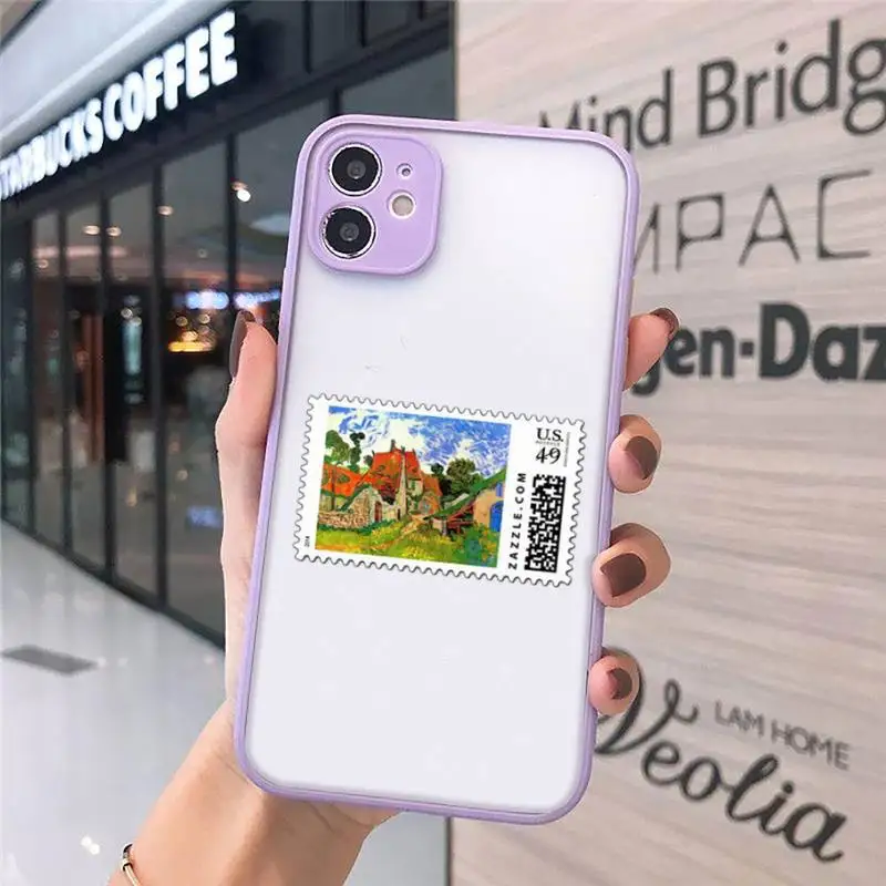

Art david fashion FUNNY Van Gogh Phone Cases Matte Transparent for iPhone 7 8 11 12 s mini pro X XS XR MAX Plus cover funda