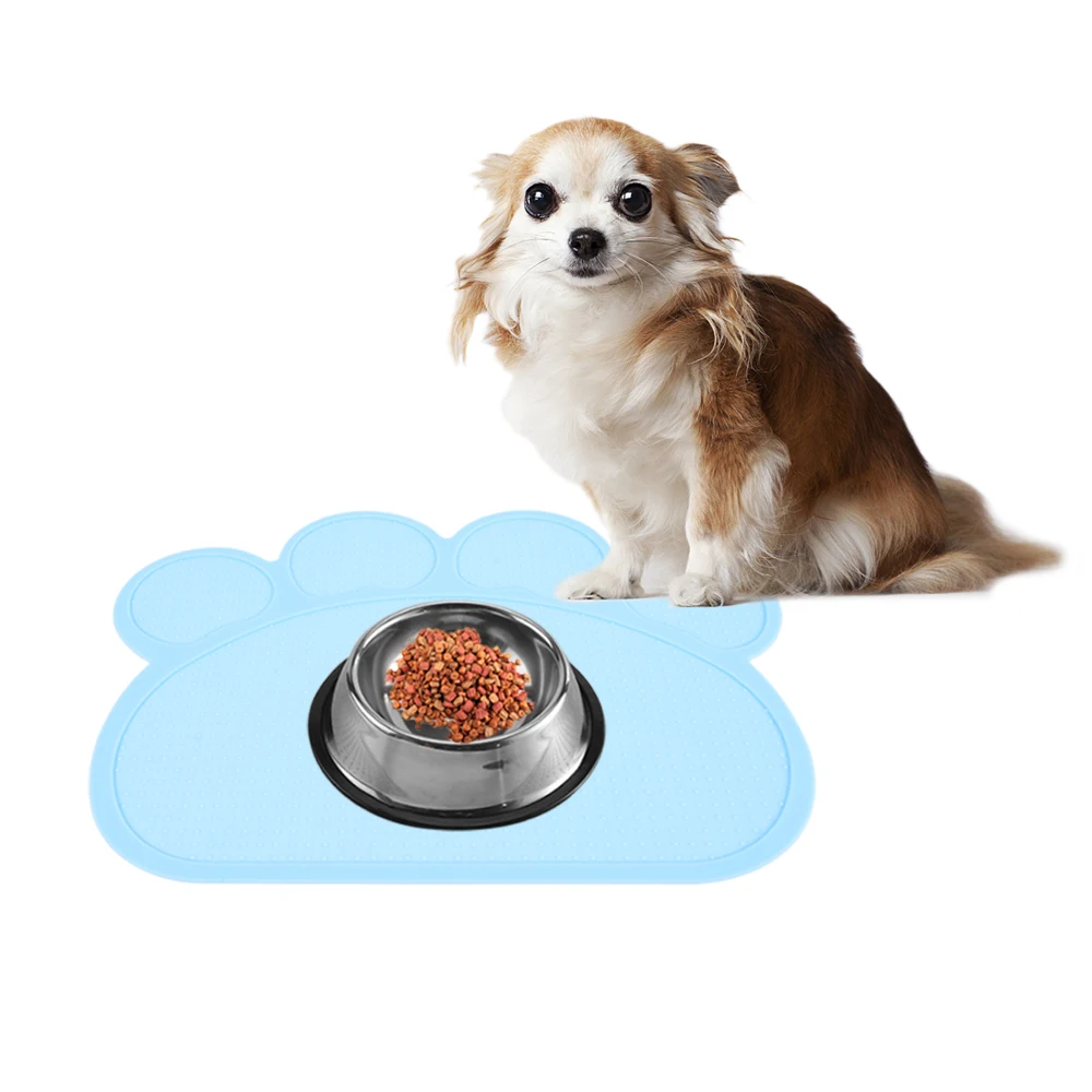 Силиконовый цветной коврик для кормления кошек и собак миска питомцев еды