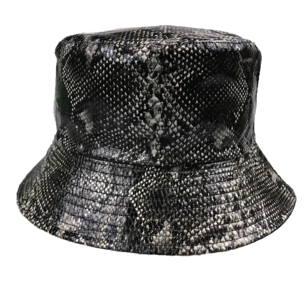 FOXMOTHER Новая мода Casquette змеиный принт кожаные шляпы с полями женские ботинки в