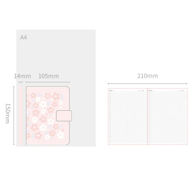 A6 Sakura Theme Floral Diary Book Cover Set Embroidery Notebook Travel Hand | Канцтовары для офиса и дома