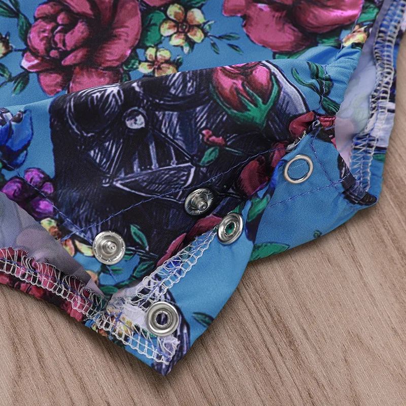 Боди с рукавами-крылышками и цветочным принтом для малышей Одежда открытой