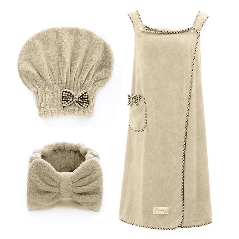 Домашняя флисовая юбка для купания Шапочка-полотенце душа повязка волос