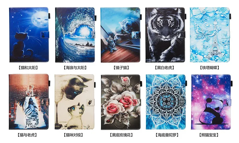 

For Huawei MediaPad M5 8.4 tablet Flower animal Case Protective Shell PU Stand Leather Cover