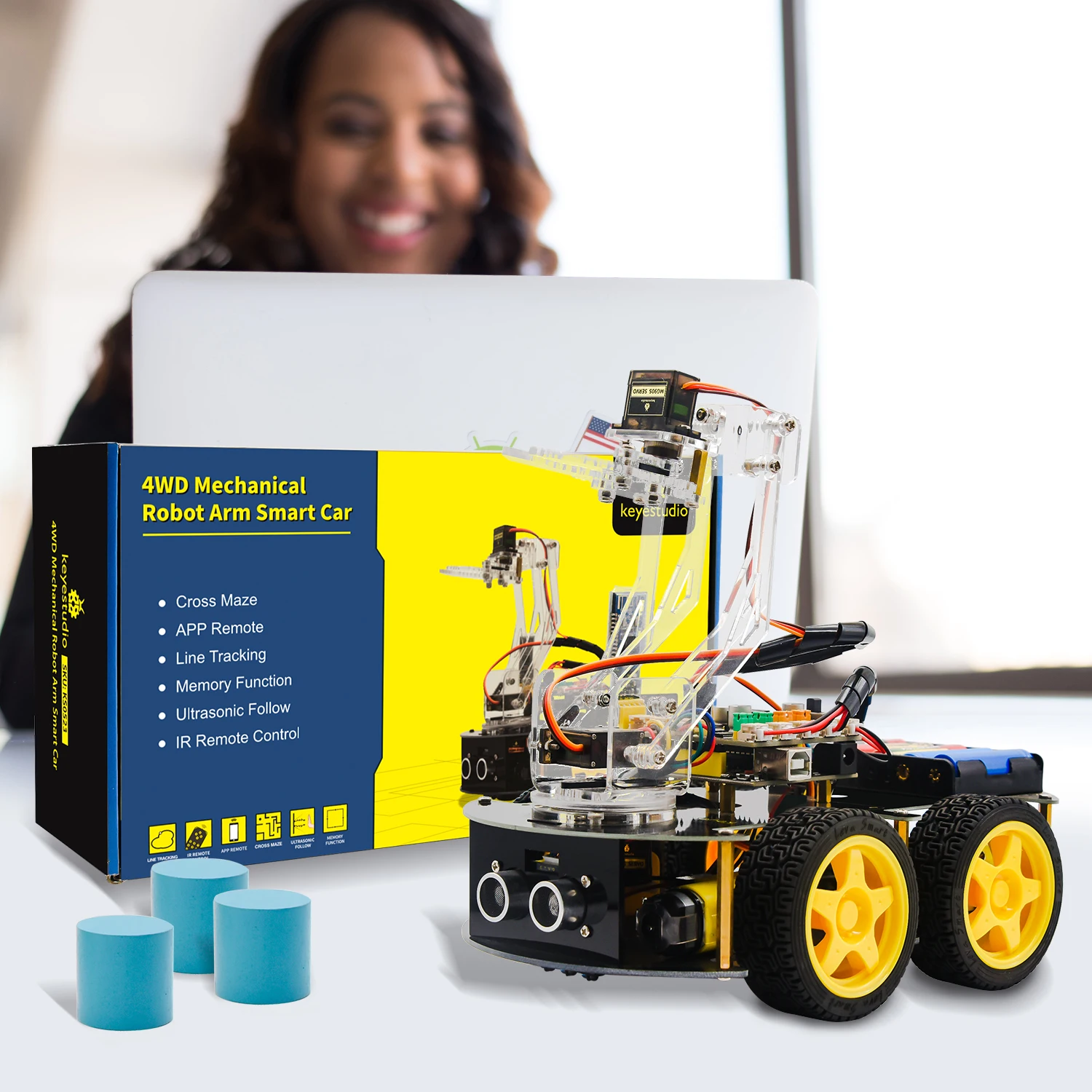Механическая рука-робот Keyestudio полноприводная программируемая для Arduino Поддержка