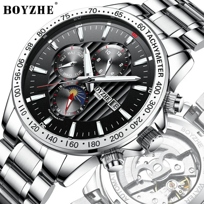

Relogio Masculino 2019 Mens Watches Top Brand Luxury Automatic Mechanical Watch Men Full Steel Business Waterproof Sport Watches