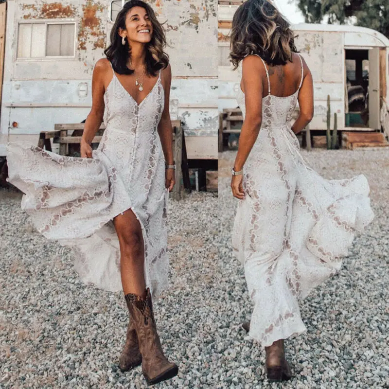 

Womens Dresses New Ruffled Snake Print Dress Sleeveless Sexy Boho Beach Dresses