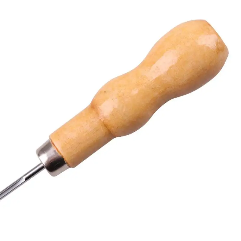 Ручной БРОШЮРОВЩИК Awl для шитья деревянных ручек инструмент ремонта кожаных