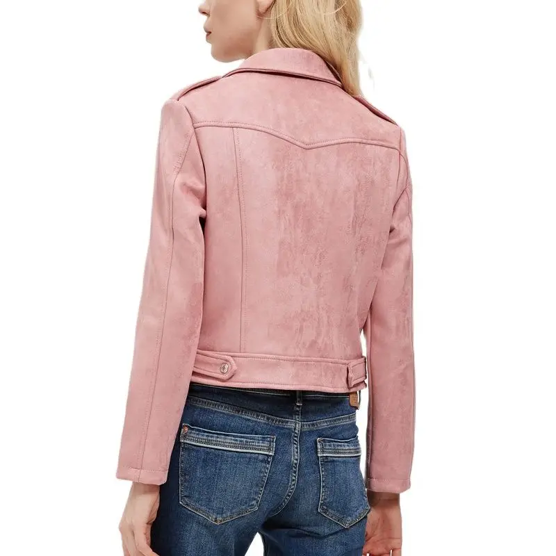 TMODA261 новые женские осенние Зимние Замшевые Куртки из искусственной кожи модные