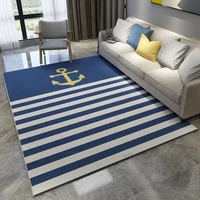Blue Mediterranean Style Carpet Nordic Minimalist Large Carpets Living Room Coffee Table Sofa Area Rug Bedroom Floor Mat Rug