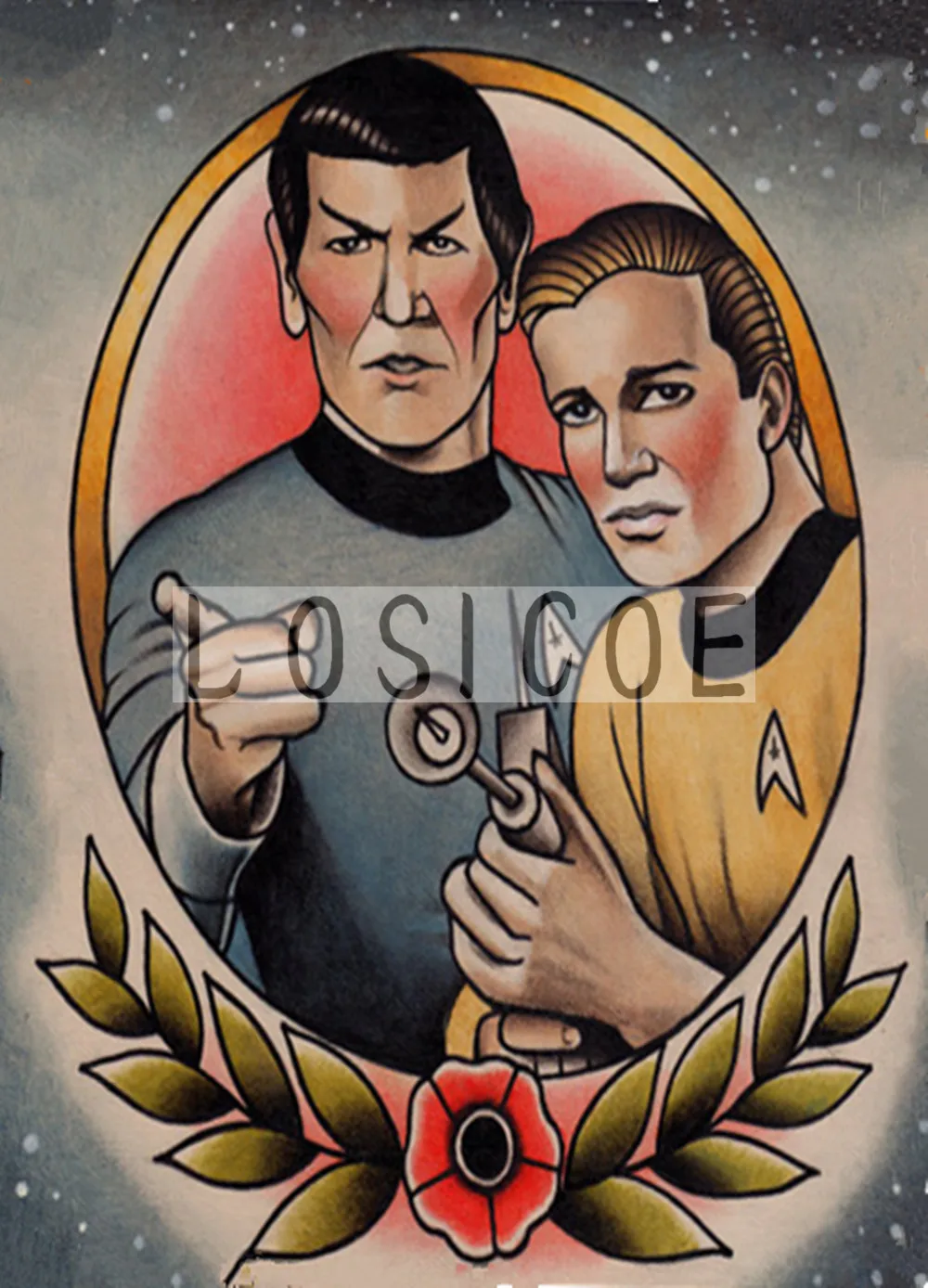 &quotТема из фильма&quot 30X42 см Дизайн татуировки Рукопись настенная живопись