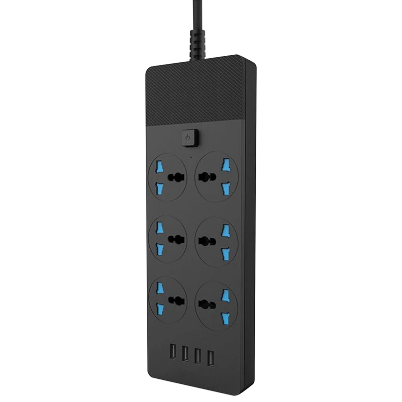 

Surge Protector, Household Multi-Function with 6 AC Sockets, 4 USB Ports, ligent Wiring Universal Hole US Plug