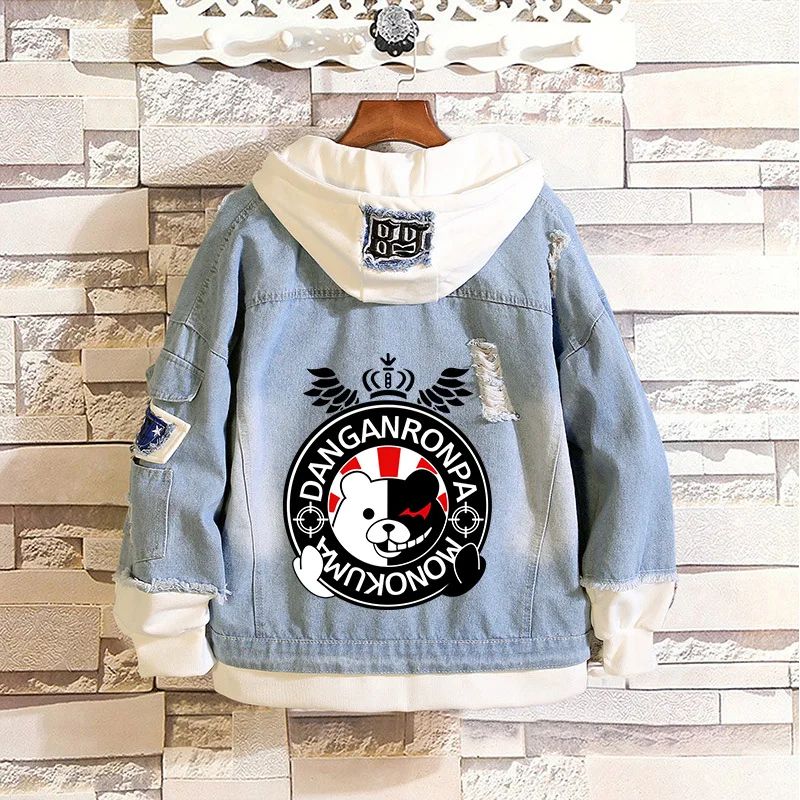 Женская джинсовая куртка с капюшоном на молнии|Костюмы аниме| |