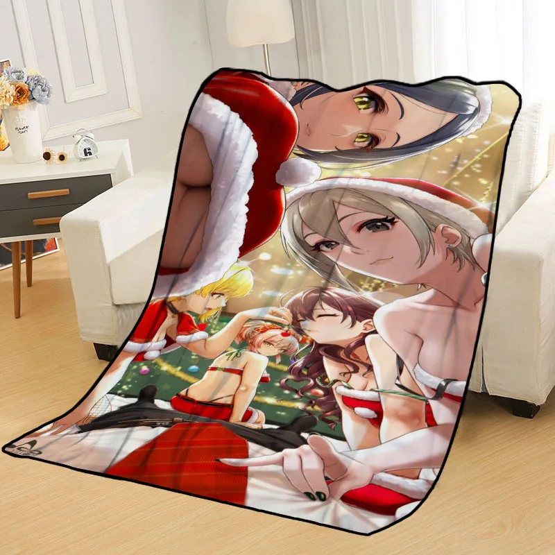 ????? 小さな女の子のためのパーソナライズされたフランドルのチェック柄のブランケット,ベッドカバー,柔らかい,夏のための,アニメ,旅行