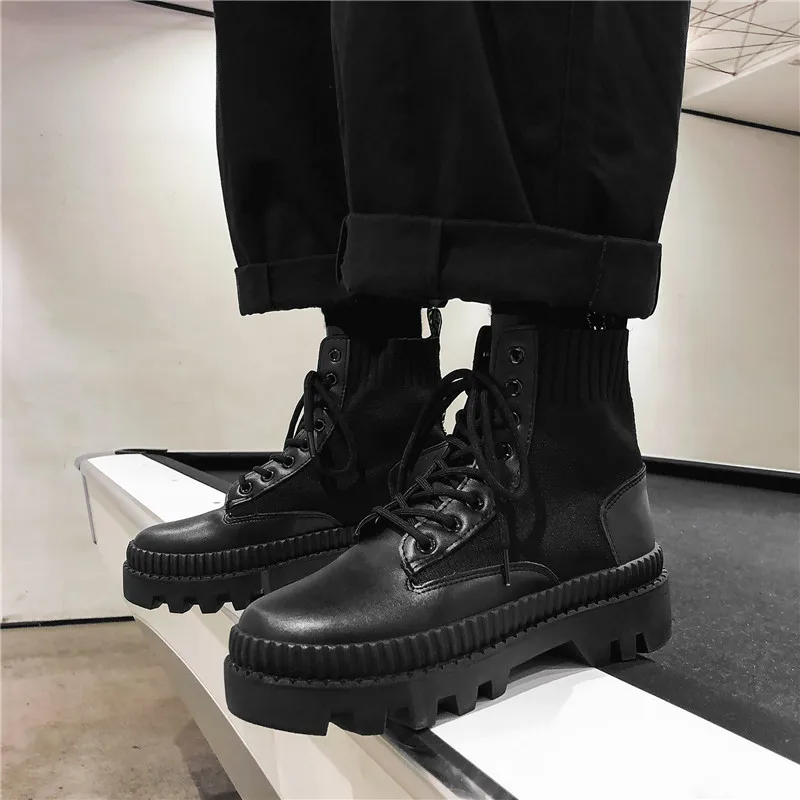 Snow Men Boots Platform Men's Winter Boots Breathable Shoes Man Outdoor Shoes Men Military Footwear Men's Work Shoes