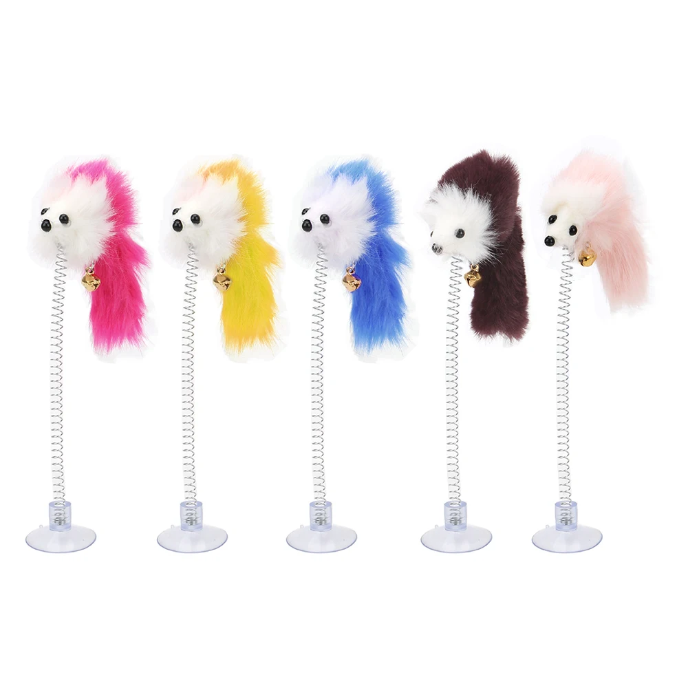 

HILIFE Mice Shape Cat Toys Feather Toys With Plastic Suckers Pet Products Random Colour False Mouse