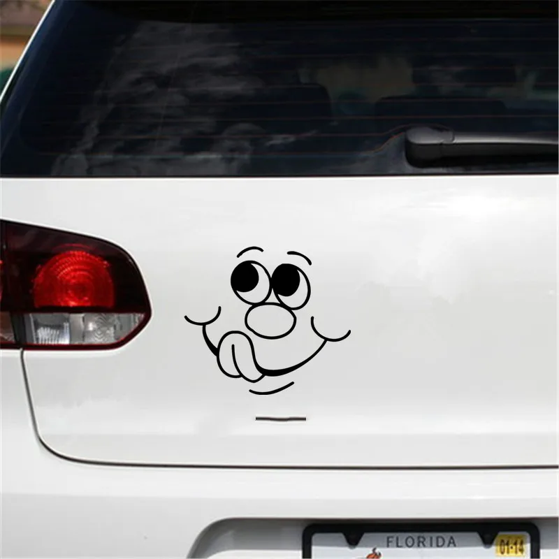 Смешной автомобиль с улыбающимся лицом для Авто/бампера/окна виниловая наклейка