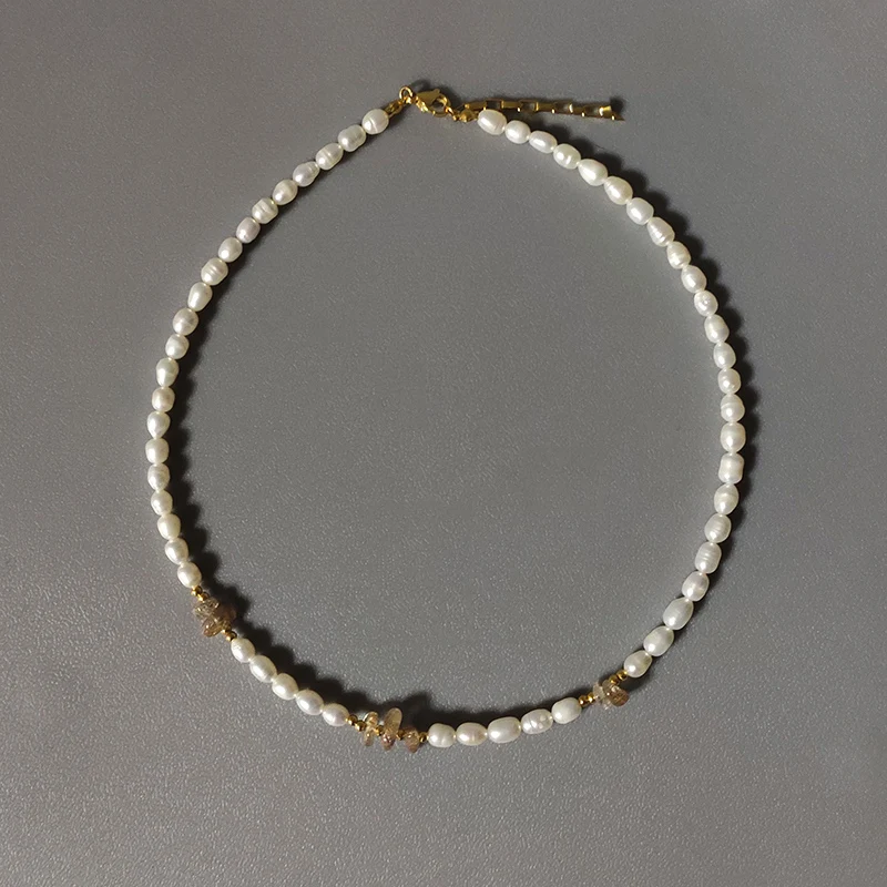 

Покрытие из настоящего белого жемчужное ожерелье Изысканный Простой стиль, натуральный камень украшение для женщин Шарм Ювелирные изделия...