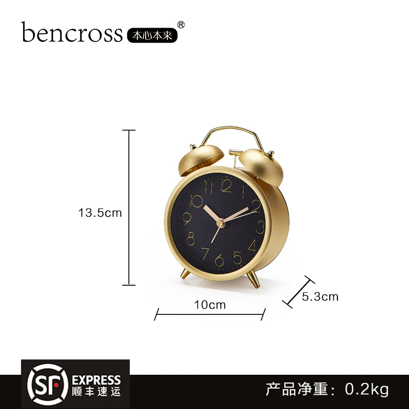 Винтажные металлические часы-будильник простые цифровые с функцией повтора