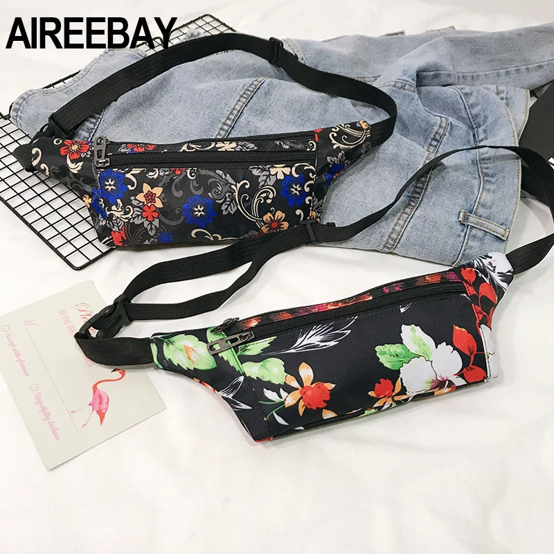 AIREEBAY Новая летняя Стильная Женская поясная сумка с 3 карманами богемная