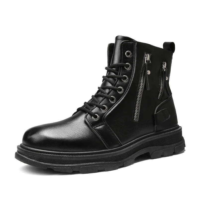 

Men Winter Shoes Warm Comfortable Fashion Pu Leather Snow Boots Waterproof Boots Men'S Wool Short Plush Warm Boots