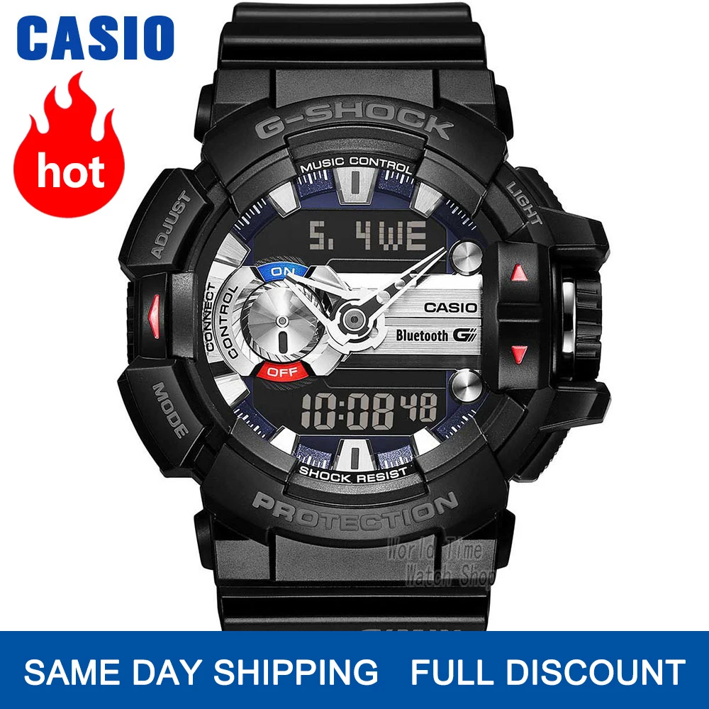 Часы Casio мужчины г шок лучший бренд класса люкс комплект кварц 200м  Водонепроницаемые спортивные наручные часы для дайвинга G-Shock Военная  Bluetooth Музыка управления LED цифровые мужские часы relogio masculino GBA  | Наручные