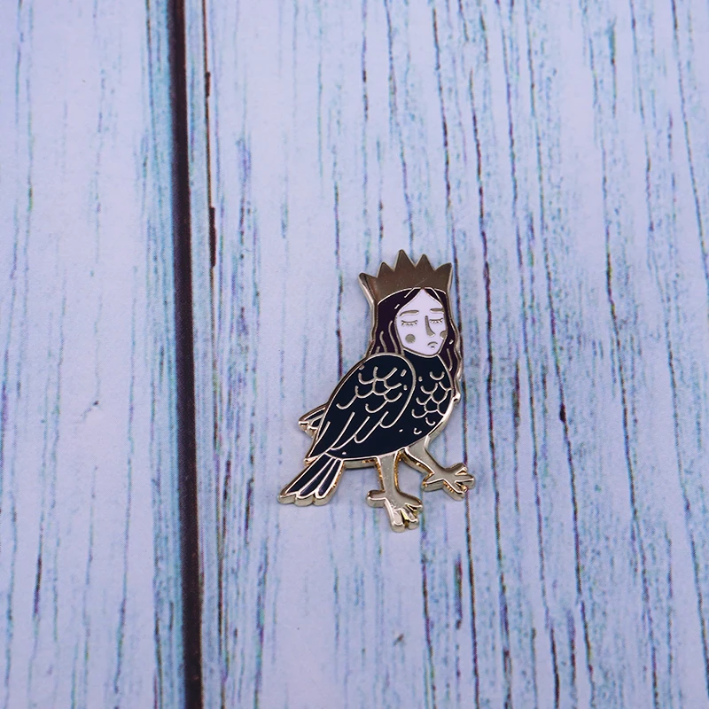 Вороны булавки NMNF красная роза вино Панси луна звезды ворона булавка Эдгар Аллан