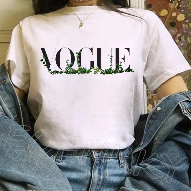 

New Trendy Letter Pattern White Simple Women T-shirt Fashion Streetwear 90s Harjauku Y2K Tops Tee Female O-Neck Short Sleeve
