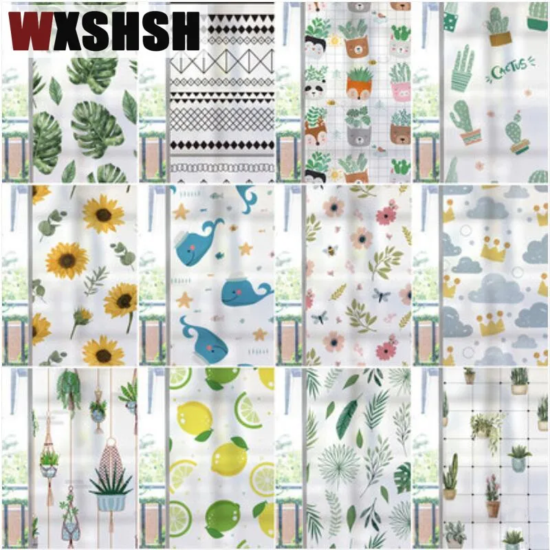 

40cmx100cm Static Cling Glass Sticker Multi-Style Fresh Pattern Home Decorative Frosted Window Film For Bathroom Kitchen Bedroom